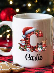 1/2/4pcs Customized Text Ceramic Mugs - Personalized Initial/Name Coffee/Tea Cup, Perfect Gift For Christmas, Birthday, Thanksgiving, Ideal For Daily Coffee/Tea Drinking, Great Present For Family, Friends, Kids, Lover, Coworkers - Normal - View 2