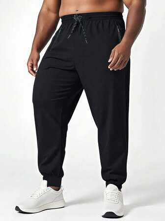 بنطلون رياضي للرجال كبار الحجم، خفيف الوزن سريع الجفاف قابل للتنفس، بنطلون كاجوال للركض واللياقة البدنية