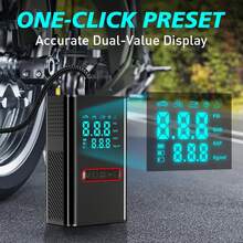 150PSI快速轮胎充气泵，汽车维修工具，夜间照明，户外救援设备，适用于所有车辆轮胎类型 - 彩色 - 查看 4