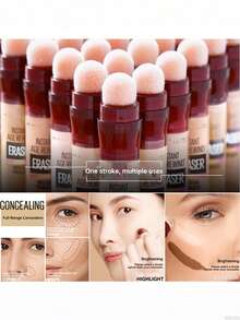 Maybelline 美宝莲遮瑕橡皮擦遮瑕棒斑点修正液，适用于面部瑕疵、黑眼圈、痘印 - 100號色 6ML - 查看 4