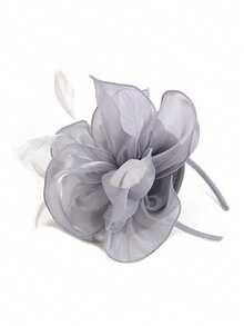 1件套精美头饰，茶会帽，饰有丝带、羽毛和发夹，适合女孩和女士，婚礼用品，发饰，迷你帽子，德比帽，礼物，晚宴 - 彩色 - 查看 21