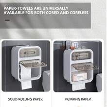 1pc Wall-Mounted Tissue Box, Waterproof Toilet Paper Holder, Bathroom Tissue Roll Dispenser, Facial Towel Storage Box, Suitable For Bathroom, Kitchen, Christmas, Mother's Day, Valentine's Day Gift - Multicolor - View 11