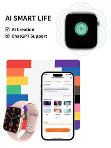 Microwear Reloj inteligente unisex, pantalla táctil HD de 2.07", con funciones de llamada e información, monitoreo de frecuencia cardíaca y sueño las 24/7, talla grande de 120 modos deportivos, resistente al agua IP68, compatible con teléfonos Android e iOS - Plateado - Ver 4