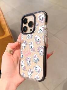 1 件豪华透明兔子设计手机壳，适用于 16/16 Pro/16 Plus/16 Pro Max、17/17 Pro/17 Pro Max、15/15 Pro/15 Plus/15 Pro Max、14/14 Plus/14 Pro Max、13/13 Pro/13 Pro Max、12/11/X/XR/XS Max，万圣节/圣诞节可爱智能手机保护套 - 黑色 - 查看 6