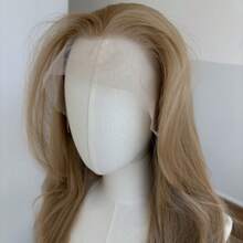 13X4 Inch Large Area HD Lace Frontal Wigs Heat Resistant Synthetic Hair Long Straight Daily Wear Soft Blonde Layered - Blonde - View 4