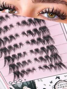 64PCS (8-14mm) Of Fox Eyelash D Curly Mink Eyelash Expansion Kit, Natural Appearance And Soft Personal Long Eyelashes. Lash Clusters,Eye Lash Clusters,Individual Eyelashes,Lashes,Fake Lashes