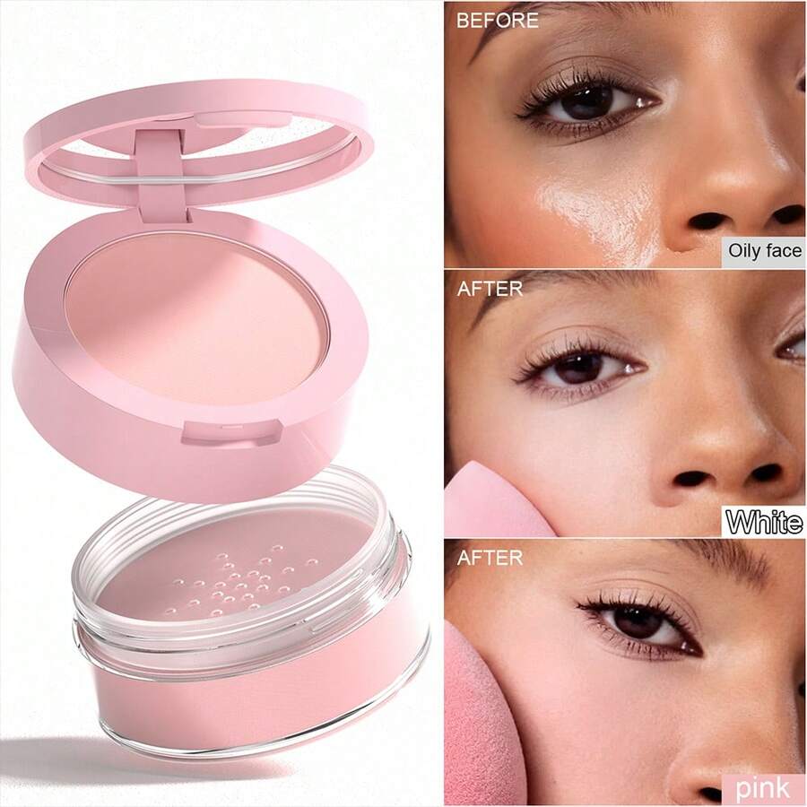DUNUF Oil Control Setting Powder,Micro-Fine Texture, Long-Lasting Matte Finish, Pore-Minimizing & Smoothing Fine Lines, Waterproof Sweatproof, Suitable For Daily, Party,Christmas Holiday Gift. - 彩色 - 查看 1