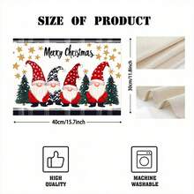 1 Stück/4 Stücke/6 Stücke/100 Stücke Weihnachtszwerg Muster Tischsets, maschinenwaschbar rechteckige Polyester Tischsets, Tischschutz, hitzebeständige Tischsets, Restaurant Tischdekoration, Party Zubehör, Weihnachtsdekoration, können als Geschenke gegeben werden - Verschiedenfarbig - Übersicht 4