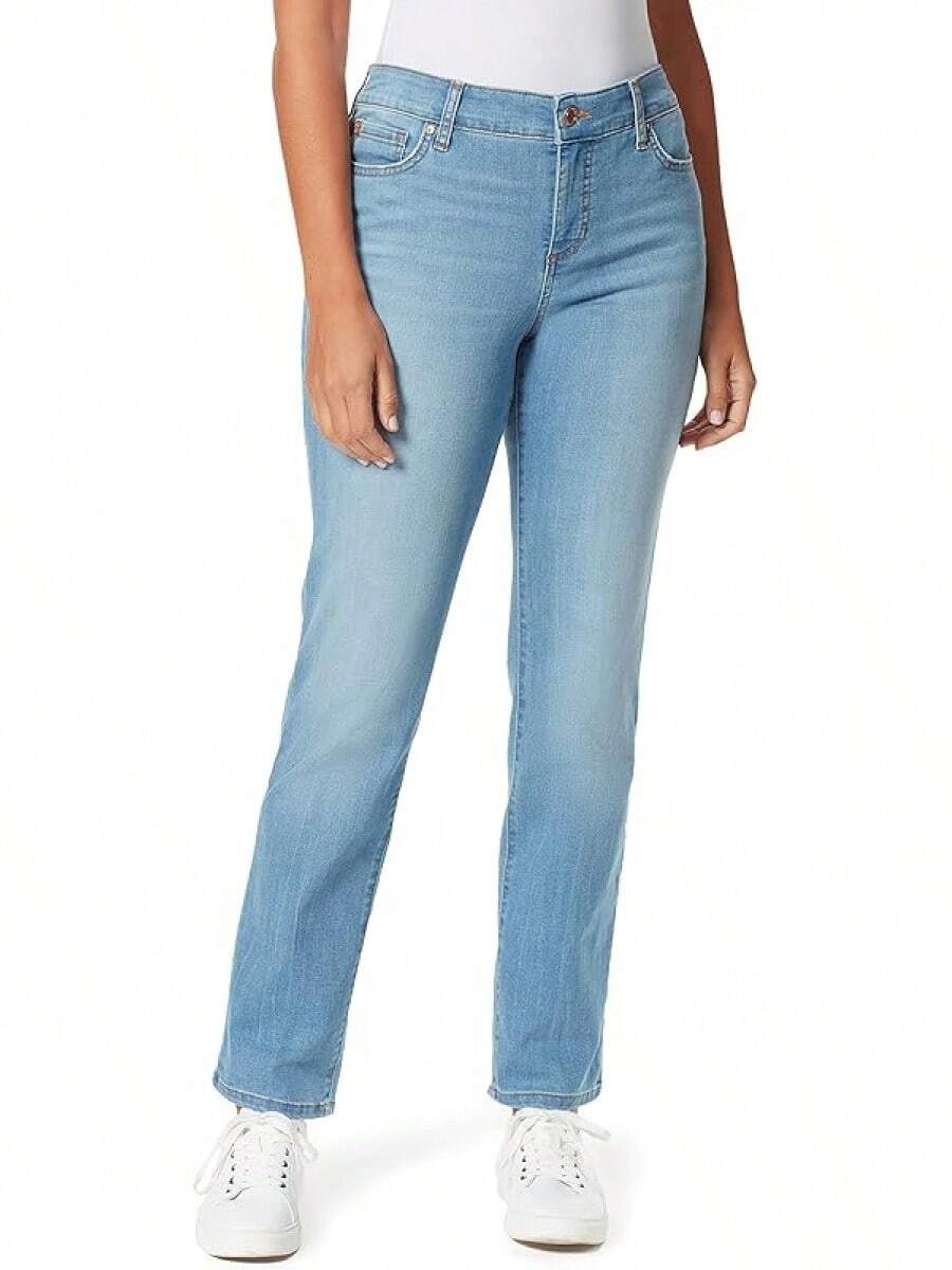 Bandolino Women's Mandie Signature Fit High Rise Straight Leg Jeanhalloween - 特色 - 刺繡口袋 - 查看 1