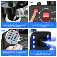 U'King 1200W Fog Machine Smoke Haze Generator, RGB LED Lights & Remote Control For Stage DJ Party Halloween - Ver 5