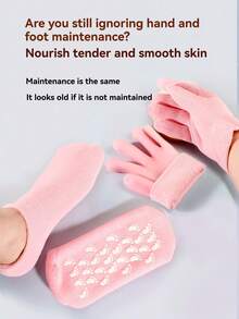 1 Pair Gel Hand Mask Gloves, Foot Mask Leg Warmers, Moisturizing Gel Hand & Foot Care Leg Warmers, Silicone Moisturizing Hand Gloves, Moisturizing Foot Leg Warmers, Gel Leg Warmers, SPA Hand Mask Gloves, Skin Care Gloves, Silicone Foot Gloves, Hand And Foot Care Tools - Multicolor - View 8