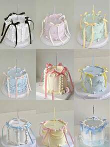 13 piezas Decoraciones elegantes de lazo rojo/negro/rosa/blanco/azul/champán para decorar pasteles, suministros de decoración de cinta para pasteles DIY para fiestas, aniversarios, bodas, Día de la Madre, Día de San Valentín