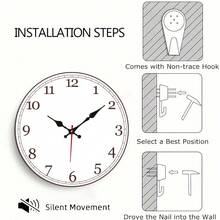 1pc 10 Inch Silent Wooden Wall Clock, Forest Black Bear & Wooden House, Wooden Frame, 2D Flat, AA Batteries Not Included, Decor For Home, Kitchen, Bathroom, Bedroom, Office, Holiday Gift,Wall Decor,Room Decor,Home Deocr,House Essentials,Picks - Multicolor/10in/25cm - View 5