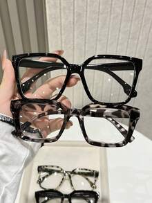 6pcs Women Plastic Full Frame Multicolor Flat Lens Casual Style Classic Korean Style Shades Basics Clear Glasses Combination For Back-To-School Essentials,Street Snap,Reading Decoration - 彩色 - 查看 8