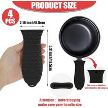 Silicone Cast Iron Handle Covers 4 Pcs - Red & Black Non-Slip Heat Resistant Pot Holder Frying Pans & Cookware Handles - Honeycomb-shaped Red & Black - View 4