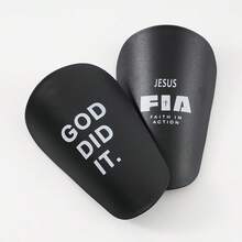 1 par de espinilleras de fútbol con diseño de cruz mini, protectores de pierna para adultos con clip - Espinilleras de fútbol mini gruesas - Adecuadas para todas las temporadas