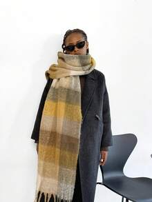 1pc Plus Size Women Winter Solid Plaid Scarf/ Scarf Color Scarf, Soft & Warm Wrap For Autumn And Winter, Warm & Comfortable Large Shawl, Windproof Outdoor, Simple & Versatile Wear Daily, Autumn/Winter Accessories Women Winter Warm Neck, - Multicolor - View 22