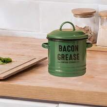 Small Enamel Cooking Pot With Lid Enamel Simmer Pot Sauce Pan Oil Keeper Can Cooking Pot With Lid For Campfire Making Soup, Green - Green - View 4