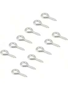 200pcs ojo pines tornillos ojetes ganchos roscados bails hallazgos para arcilla, resina, grano, fabricación de joyas de plástico(Silver) - Plateado - Ver 1
