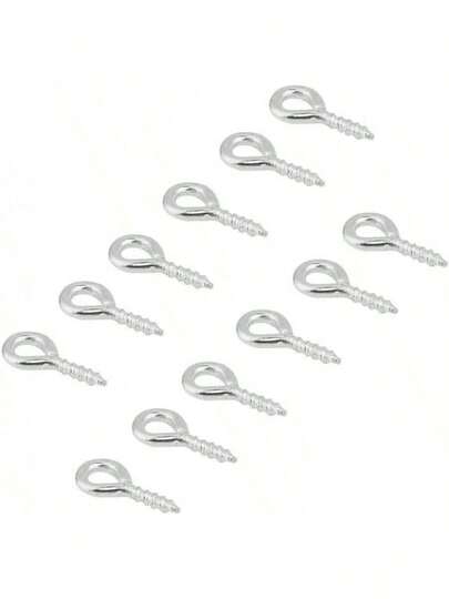 200pcs ojo pines tornillos ojetes ganchos roscados bails hallazgos para arcilla, resina, grano, fabricación de joyas de plástico(Silver)