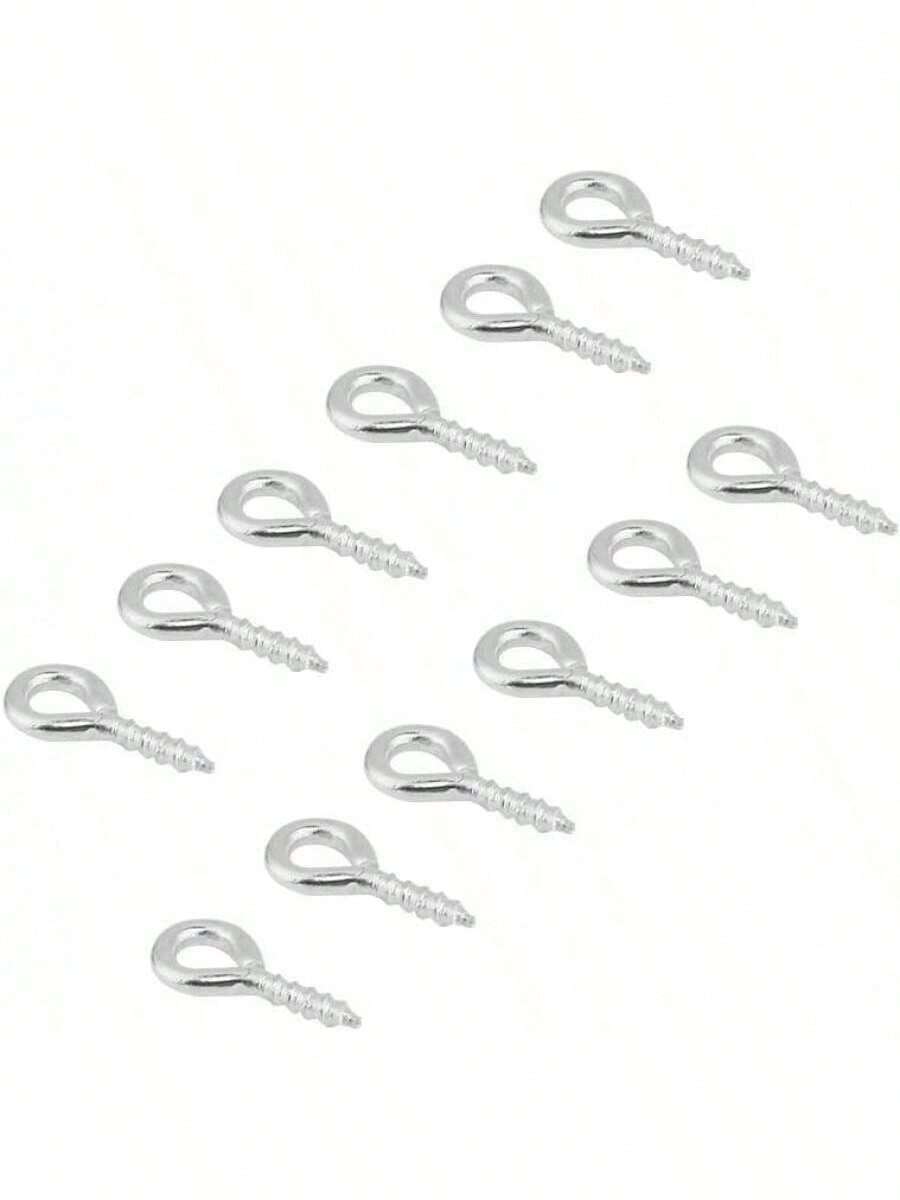 200pcs ojo pines tornillos ojetes ganchos roscados bails hallazgos para arcilla, resina, grano, fabricación de joyas de plástico(Silver) - Plateado - Ver 1