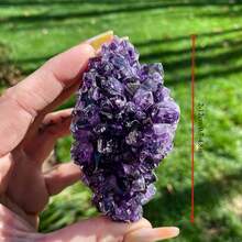 Natural Amethyst Cluster, Geode Amethyst Rock Crystal Cluster, Occult Gem Collection Specimen, Amethyst Geode, Unprocessed Natural Crystal, Christmas Gift, Indoor Decor Stone, Holiday Gift - Violet Purple - View 2