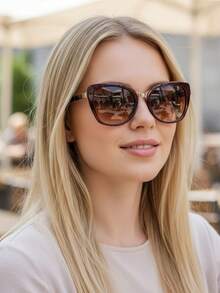 Vintage Women Fashion Glasses Fashion Accessory Cat Eye UV400 Lens - Màu Đỏ Sâu - Xem 2