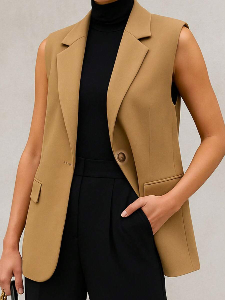Max Tailored Vest With Premium Luxury Fabric Lining - Light Beige - View 1