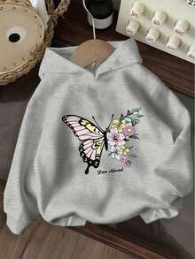 Conjunto de 3 piezas de sudadera con estampado gráfico para niña preadolescente, sudadera cálida y cómoda con forro térmico para otoño/invierno - Negro - Ver 4