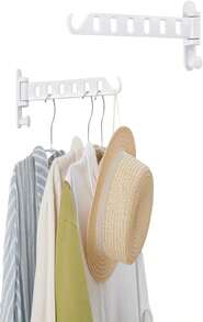 JOOM Laundry Drying Rack Wall Mounted Clothes Drying Rack Clothes Hanger -Coat Hanger Holder White - ColorC - 查看 9