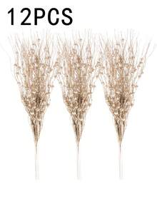 12pcs Sparkling Glitter Christmas Berry Picks - Perfect For DIY Wreaths, Tree Decorations & Holiday Crafts