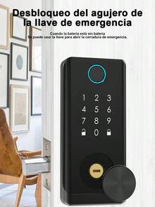 Cerradura Electrónica Inteligente automatica de sobreponer para puerta exterior| Chapa Digital Eléctrica | Celular, Huella, Código, Tarjeta, Llaves Físicas - por defecto - Ver 2