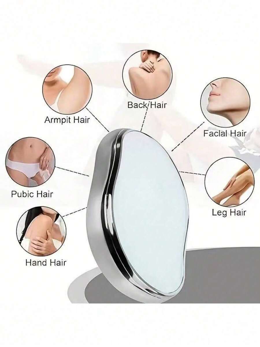 Unisex Crystal Painless Hair Removal Device, Reusable Nano Glass Leg Hair Remover For Women, Magical Crystal Hair Removal Tool For Back, Arms, Legs - No Need To Shave, Washable