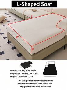 1pc Stretch Sofa Seat Cushion Cover, All Season Non-Slip Sofa Slipcover, Full Coverage Sofa Protector, Washable, Dust-Proof, Pet-Friendly, Adjustable For L-Shaped Sofa, Suitable For Bedroom, Office, Living Room - cream color - View 14