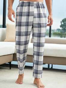 1 Quần ngủ kẻ sọc rộng rãi thời trang xuân/thu cho nam, đồ ngủ cỡ lớn thích hợp mặc ngoài trời, mùa đông - Nhiều màu - Xem 4
