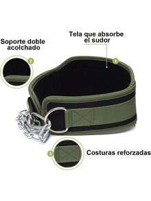 AdooAdii Cinturón Gimnasio con Peso Lastre Cinturón de Inmersión con Cadena Acero Ajustable para y Levantamiento de Pesas 150kg, Cinturón en Gym Casa para Mujer Hombre Sentadilla Musculación Dominadas - 1 - Ver 7