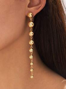 1 pereche de cercei cu pandantiv rotund cu bilă metalică, cercei personalizați cu ciucuri lungi pentru femei și fete, potriviți pentru călătorii, nuntă, petrecere, ziua de naștere, cadou de Crăciun 2025