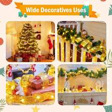 1 pieza Luz de cinta navideña para niños | Luz de hadas LED dorada | Diseño ondulado destellante de 1m/2m/3m/5m/10m dorado | Funciona con pilas, pilas no incluidas | Adecuado para fiesta de Año Nuevo, boda, vacaciones, decoración del hogar | Tema de Papá Noel con destellos, iluminación para habitación de niños, habitación de bebé, decoración de árbol de Navidad, regalo de Navidad