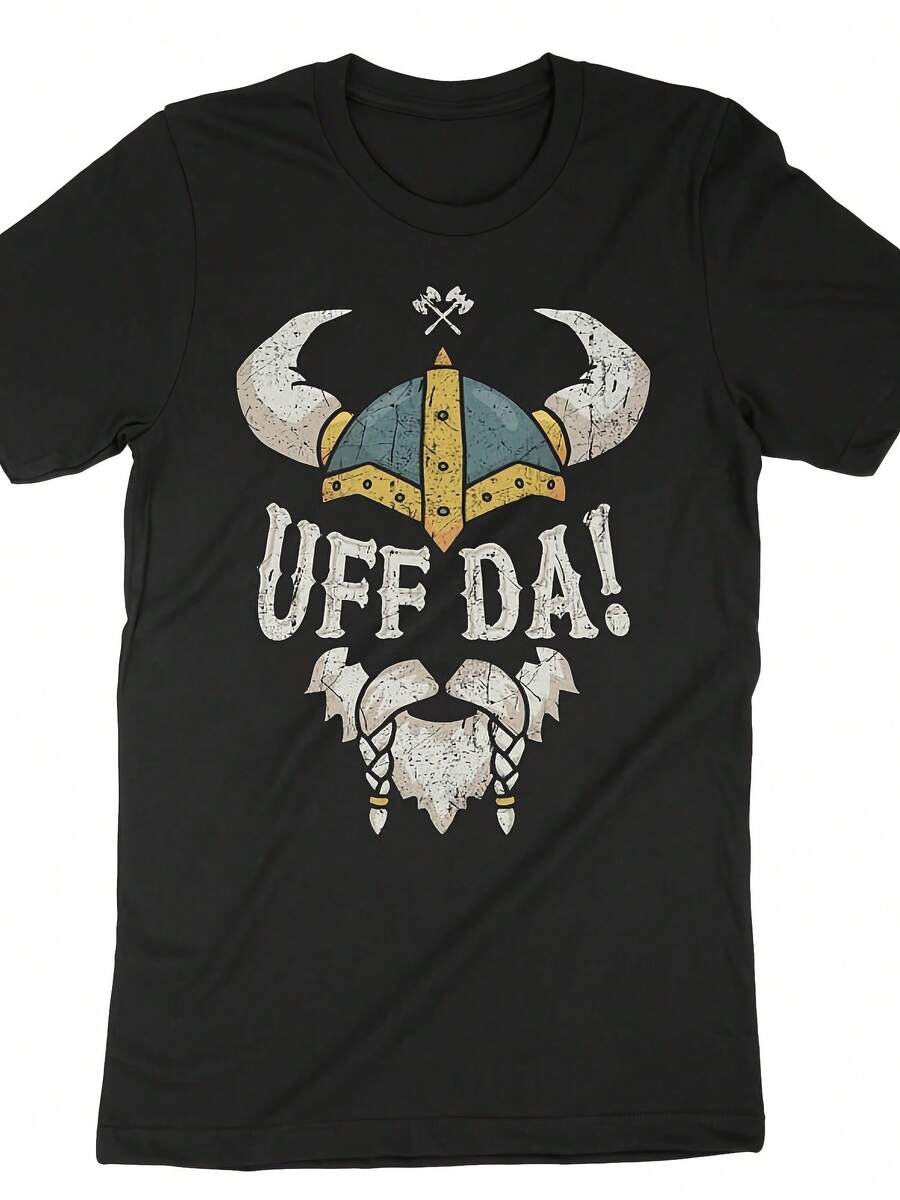 Uff Da Shirt, Norwegian Saying Shirt, Nordic Scandian Shirt, Scandian Heritage, Scandian Exclamation, Viking Helmet And Beard - 款式28 - 查看 1