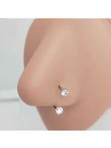 1pc/3pcs/4pcs Y2K Style 16G Horseshoe Septum Clicker With Piercing Tool, Stainless Steel 316L Low Allergy, Cubic Zirconia Embedded, External Thread Design, Suitable For Nose, Cartilage, Lip, Ear, Unisex Jewelry, Great Gift For Halloween, Thanksgiving, Christmas, Birthday