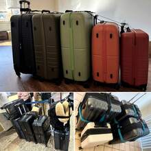 行李箱绑带，用于连接两个行李箱的旅行配件，添加行李带，用于携带 3 件行李可调节带扣，2 件装黑色行李带旅行带，用于飞行旅行 - 彩色 - 查看 2