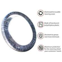 10/30个装一次性透明塑料方向盘套，通用型汽车方向盘套 - 彩色 - 查看 4