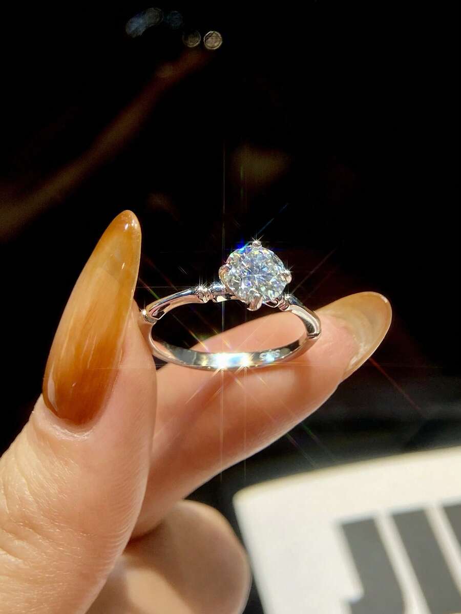 1 Carat Moissanite Diamond Bamboo Knot Ring, 925 Sterling Silver, Elegant & Charming, Engagement Wedding Ring, Romantic Bridal Jewelry Gift For Women Anniversary - Bamboo Moissanite Ring-1ct - View 1