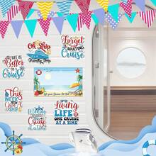 Fall Cruise Door Magnet - 16 Pcs Halloween Large Ship Decorations Funny Mailbox Covers Magnetic Cute Blue Pumpkin Cabin Anchor Stateroom Stickers Decals For Fridge Refrigerator Party Decor - 搞笑標語-7件 - 查看 6