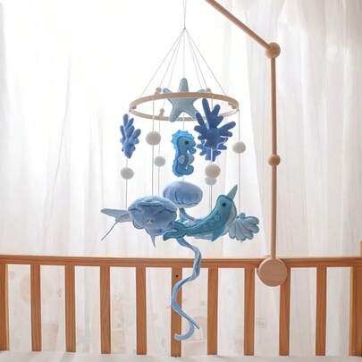 Handmade Baby Sheep & Star & Moon Bed Bell, Baby Mobile Crib, Cute Animal Shaped Toys, Educational, Improve Hand-Eye Coordination, Prevent Myopia, Nursery Room Decor, Mixed Colors, Newborn Rattle Toys, Best Gift For Parent-Child Interaction, Birthday, Christmas