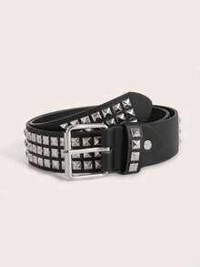 1 Piece Of Unisex Studded Punk Style Handsome Street Casual Daily Wear Belt Halloween Summer, School Fall, Autumn, Halloween - Black - View 2