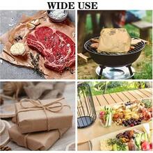 Rollo de papel de carnicero marrn para ahumar carne, sin encerar, 12x 60 pies, papel de envoltura de melocotn para ahumar carne, pechuga, cangrejo de ro o camino de mesa - marrón 60 pies - Ver 7