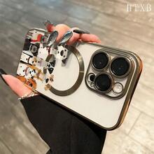 Teléfono con lentes magnéticas y baño de electroerosión con diseño de cachorros. Compatible con carga inalámbrica magnética y compatible con phone 16 Pro Max, 16, 15 Pro, 14, 14 Plus/14 Pro Max, 13, 13 Pro, 12 Pro, 11/11 Pro y la serie Pro. Es un excelente teléfono para regalar a amigos, en cumpleaños y en fiestas. - Plateado - Ver 8