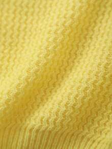 Infant Round Neck Long Sleeve Warm Knit Sweater - Yellow - View 4