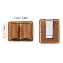 Soporte de Lazo para Bolígrafo de Cuero Retro, Soporte de Lápiz de Cuero de Vaca con Clip de Metal para Cuadernos, Diarios, Planificadores y Papelería - Azul - Ver 2